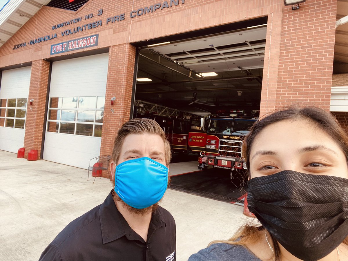 JAlbures's tweet photo. Hanging out with Matt and the Joppa Magnolia Volunteer Fire department this evening! No better feeling than showing our love and appreciation to our First Responders! 🧯🚒❤️🔥 #ProjectBrave #MASFanatics #FirstNet https://t.co/B8RQEgMoCI