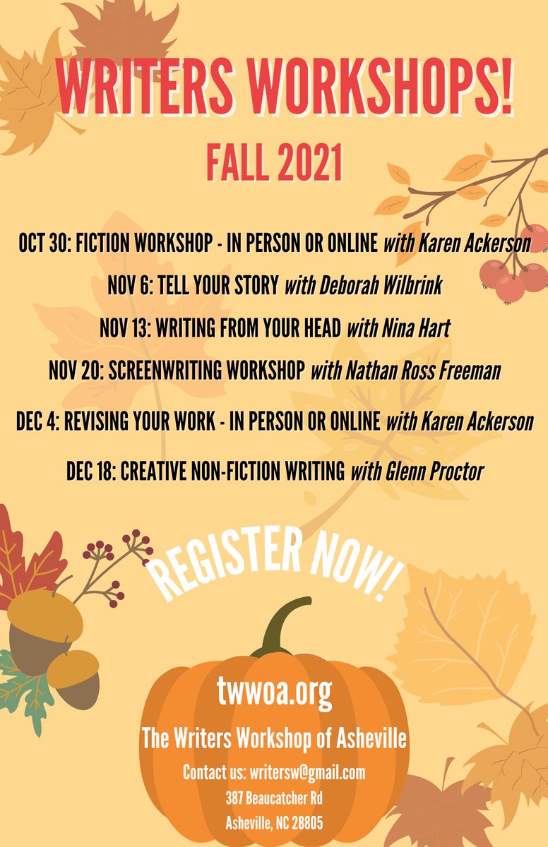 writersw1's tweet photo. FALL WRITING WORKSHOPS! We have many exciting opportunities coming up - don't miss out! Check out our website for more information and to register. https://t.co/iVp2MUI8kf