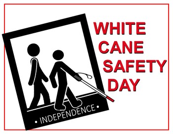 White Cane Safety Day is a national observance in the US, celebrated on 10/15 each year since 1964. The date is set aside to celebrate the achievements of people who are blind or visually impaired and the important symbol of blindness and tool of independence, the white cane.