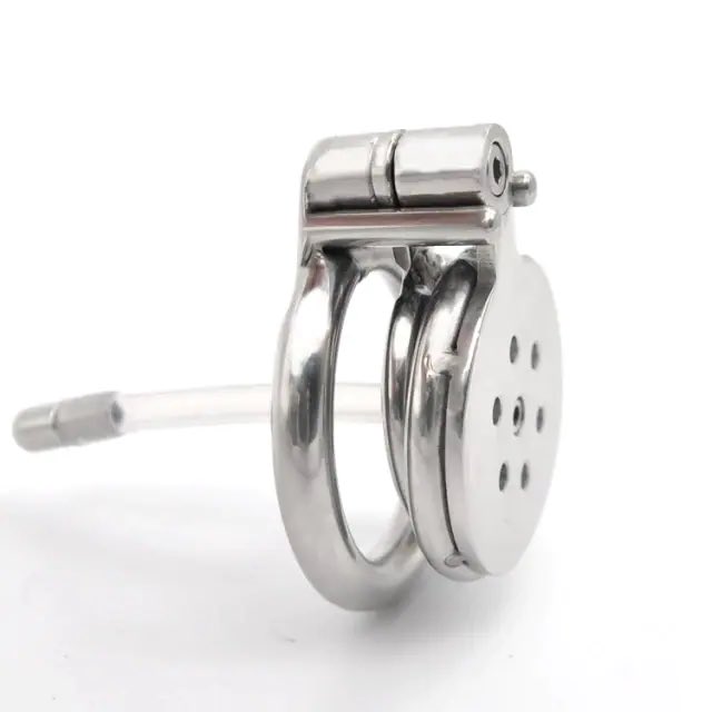 DammySissy's tweet photo. New cage for Locktober. Smallest yet, but somehow, it fits. If you like, I will post more pics and vids of this one. https://t.co/U3yucM21K8