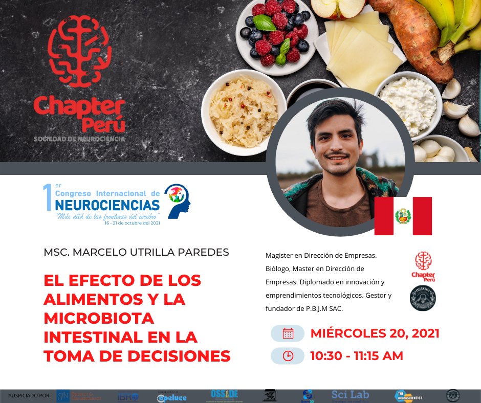 ChapterPeru's tweet photo. 📌#CONGRESONEUROCIENCIAS | 📌PONENTES DEL CONGRESO
👉Miércoles 20 de octubre. Ingreso libre. Link de Zoom (Sala Silver): https://t.co/HYgg1po5LW
#chapterperu #chapterperuneurociencia #CongresoNeurociencias #IBRObrains #SfN #SocietyForNeuroscience #CongresodeneurocienciasPeru https://t.co/8YuOWn5ye6