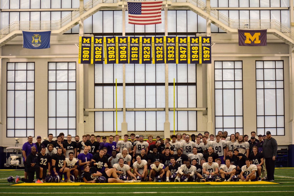 TrojansFBL's tweet photo. Big thanks to @UMichFootball and @CoachJim4UM  for allowing us to use their practice facility today!

#TaylorTough #EMAT https://t.co/h2jIcqlHxU