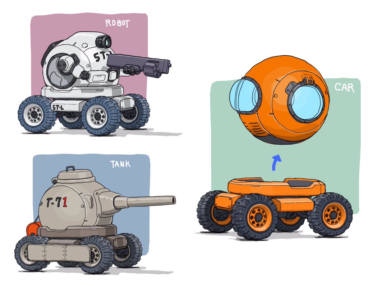 「#メカ #イラスト #illustration 
球体戦車 」|がとりんぐ三等兵のイラスト