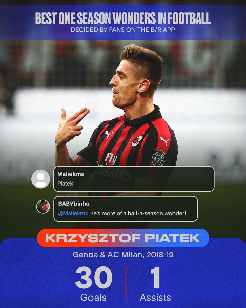 brfootball's tweet image. We asked the B/R app community who football’s biggest one-season wonders were ⚡️
Have your say! 📲 8zw0w.app.link/8fQVXdjQnkb