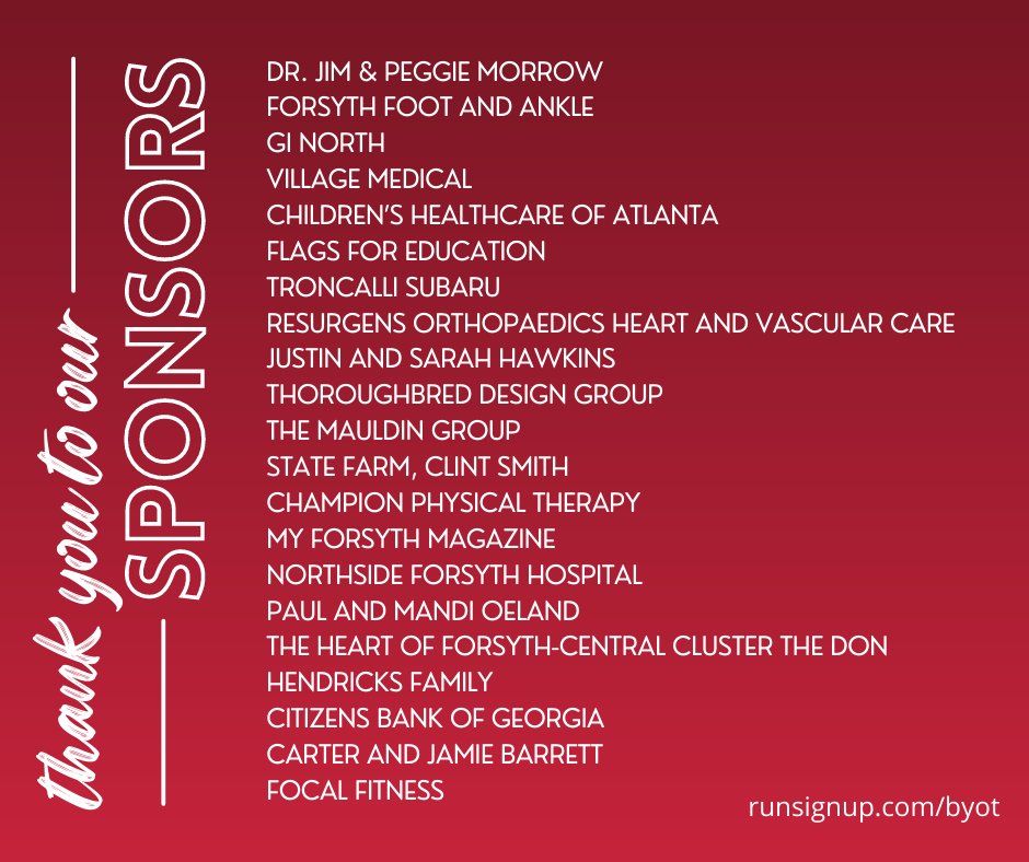 Happy Friday and a big shoutout to all of our sponsors of the iChallenge! There is still time to sponsor our month-long event! 

Here’s how: zcu.io/8LEm  

#funfriday #forsythga #nonprofit #giveback #charity #sponsorship