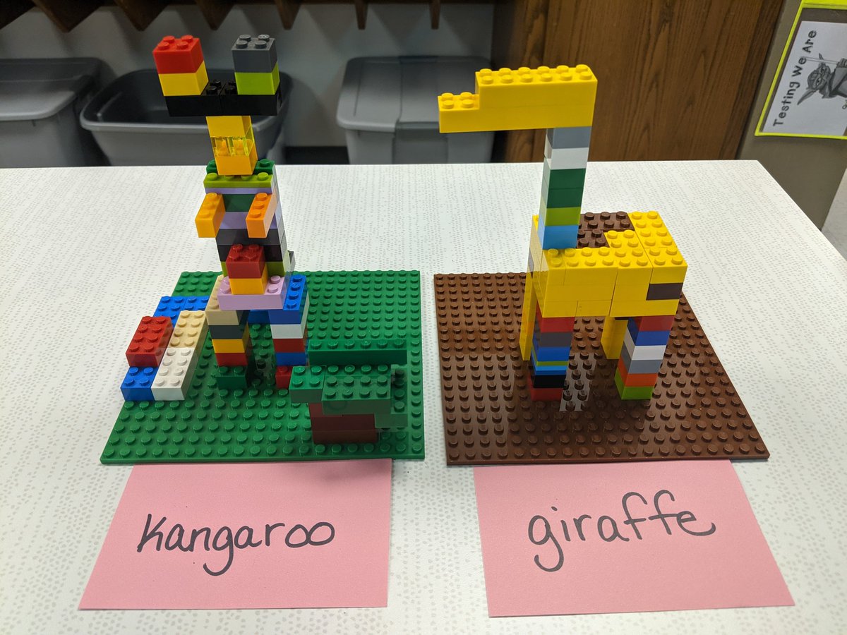TEACHwithMrsM's tweet photo. When 4MStars saw they were doing animal builds they were excited. Then came the conditions/constraints and they excelled. I love how they can find the positives in a silent build - easy to concentrate/focus, evaluate what you NEED to communicate, try with trust...
#STEMinELEM https://t.co/xxWIOkdXFf