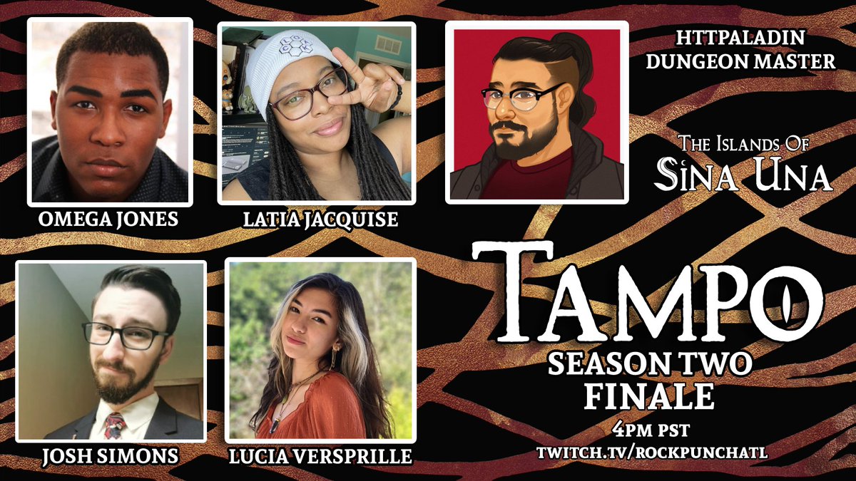 We're LIVE! Join us right now for the Tampo Fall finale on twitch.tv/rockpunchatl! #tampodnd #ttrpg #sinauna #finale