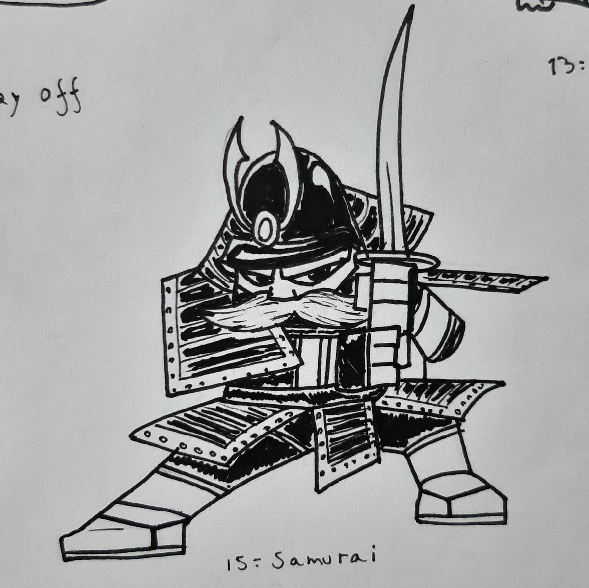 diegriv's tweet photo. Plastober day 15- Samurai.

The warrior stand his ground just as fiercely as in back in the day.

El guerrero se queda firme con la misma fiereza del pasado.

#plastober #plastober21 #ink #inkart #traditional #traditionalart #characterdesign #sword #old #fighter #armour #diegriv https://t.co/885tpJWMPk