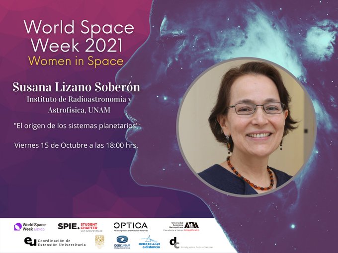 uam_dccd's tweet image. #WorldSpaceWeek2021
#WomeninSpace

&quot;El origen de los sistemas planetarios&quot;
Imparte: Susana Lizano Soberón, Instituto de Radioastronomía y Astrofísica

Sigue la transmisión en vivo: fb.watch/8FMAm8D-wY/