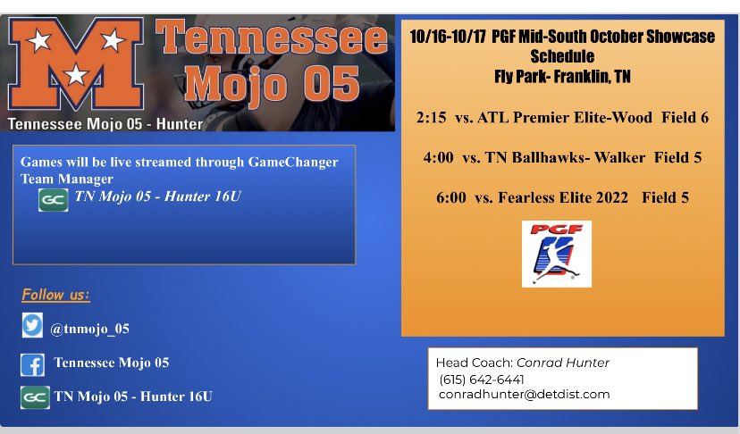 tnmojo_05's tweet photo. Schedule for our first showcase of the season. #mojonation https://t.co/5rB7vyIkKB