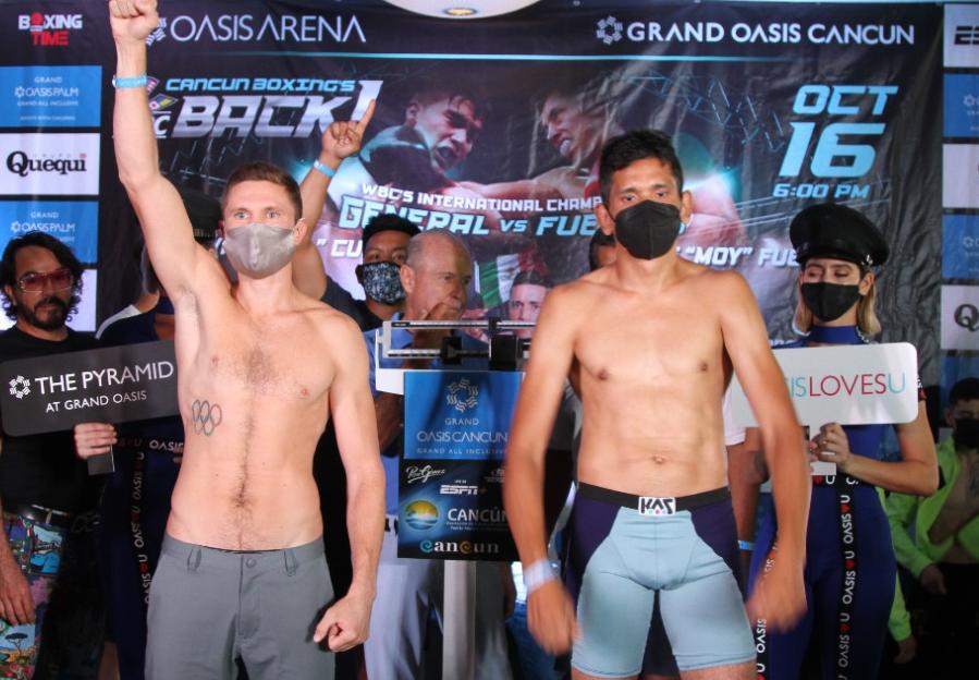 LatinKOprom's tweet photo. 🚨  🚨  🚨  🚨  🚨  🚨

Pesaje Oficial ⚖️ desde Cancún. 

@tarasShelestyuk 🇺🇦 67.5 kg. 
Ernesto España 🇻🇪 67.5 kg. 

@GranOasisCancun
#OasisLovesBox 
@ESPNKnockOut
@WBCBoxing @wbcboxeo
@wbcmoro
@PepeGomezCancun
@MEMOROCHABTP
@bxstrs
@oskuchle https://t.co/rHJwQtgJ8Z