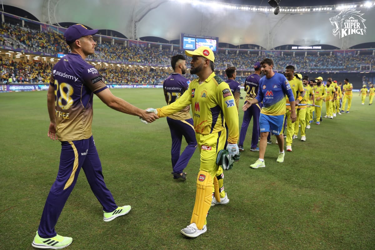 ChennaiIPL's tweet photo. "Difficult to come back and do what they have, if any team deserved to win the IPL, it's KKR." - THALA

Well played @KKRiders ! #Yellove &amp; Respect 💛

#CSKvKKR #WhistlePodu 🦁 https://t.co/m6qq6YRpux