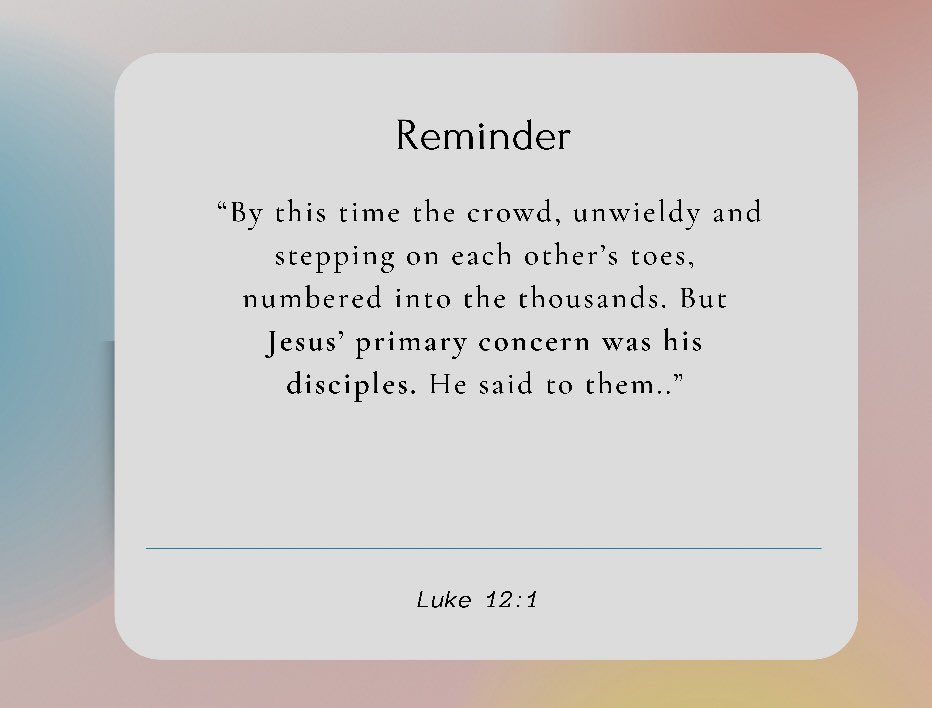 Gilbs007's tweet photo. Spiritual leaders should minister to the crowd, but should focus primarily on teaching the disciples. #makedisciples https://t.co/l9D4IR5jdj