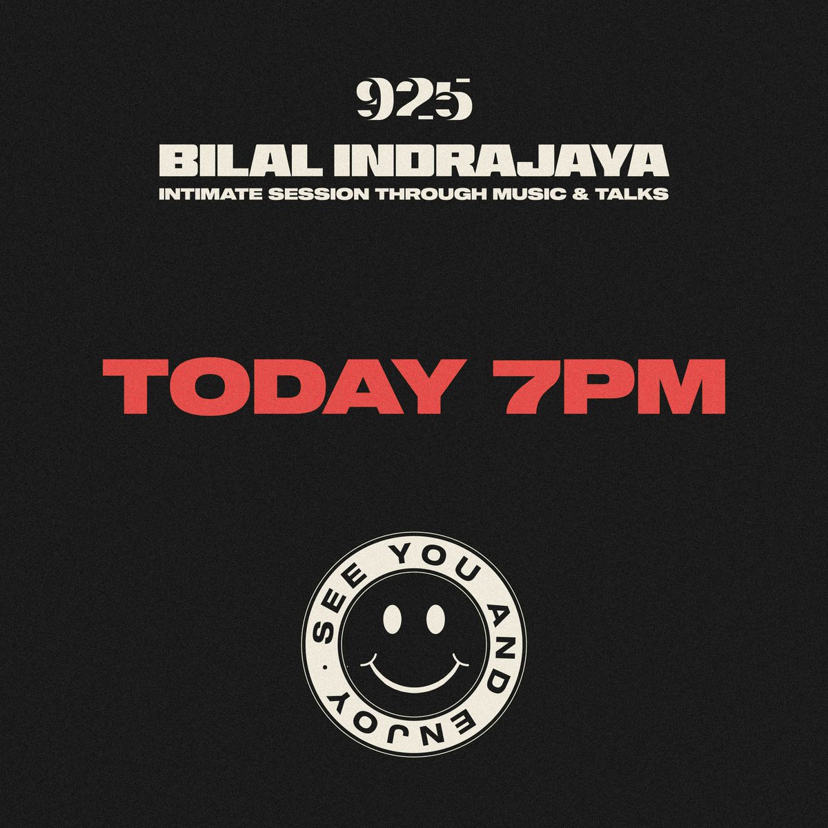 Eventeventapp's tweet photo. Ticket closed! Thank you for the enthusiasm -- See you at 925: intimate session through music &amp; talks with @bilalindrajaya, today at 7pm!

#925eventevent #eventevent #eventeventApp #bilalindrajaya https://t.co/IXUgT7kT7e
