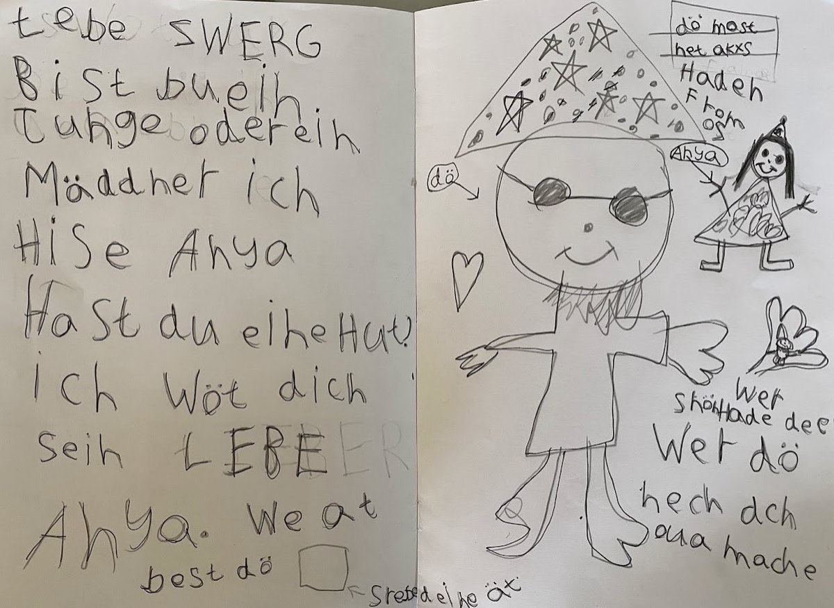 alexandragoliva's tweet photo. Who lives inside of those trees? Maybe a “Zwergli”? Some children in Grade 1 wrote letters to see what the forest creatures have to share with us! “Sprichst du Englisch?” #German #ISZL #Imagination #storyworkshop #LanguagePlay #Multilingual @kerry_paron @zugmissharris https://t.co/rwasbefZS2