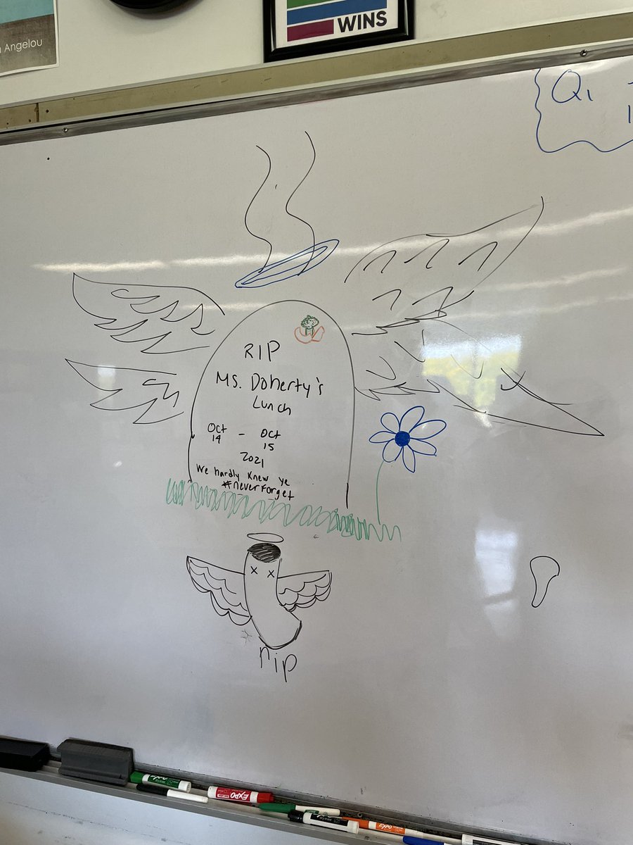 ShlamDoherty's tweet photo. I dropped my lunch at school today in front of my students and came back to this on the board https://t.co/XtqJhwGUo3