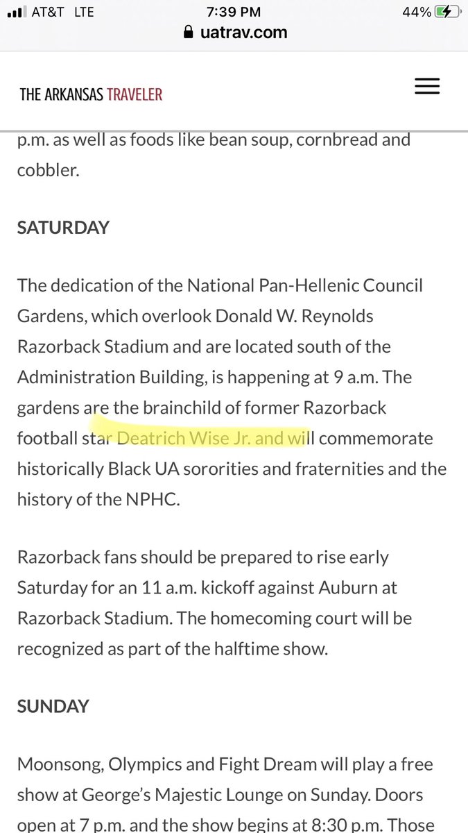 Hebron_Nurse's tweet photo. Former ⁦@Hebron_HS⁩ and ⁦@ArkRazorbacks⁩ sweet boy ⁦@wisehog94⁩ still leaving his mark on campus.  Can’t wait to see the Gardens.  Hope to run into you this weekend, D.  #HPND   #WPS https://t.co/4hDocX0BLZ