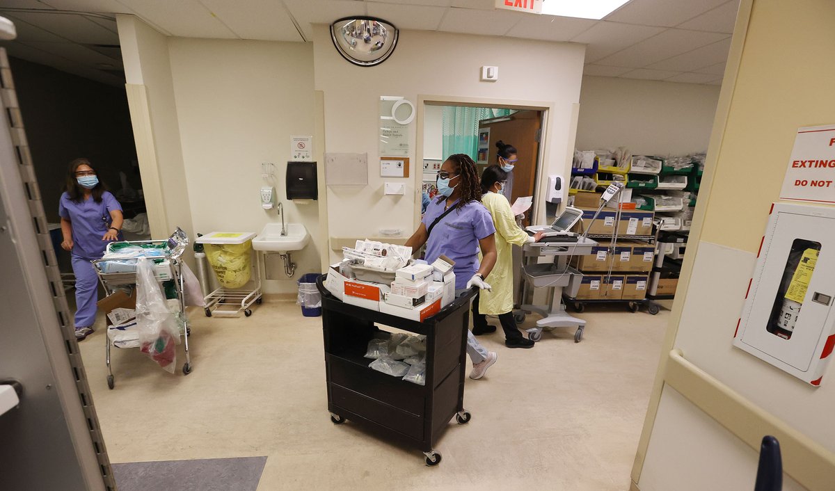 HurleyOCHUCUPE's tweet photo. Premier Ford worries about a hospital staff exodus because of mandatory vaccination.  But the # of resignations overshadow these terminations. Real wage cuts, understaffing, violence &amp; the refusal to provide adequate ppe are why 87% of nursing staff may leave  after the pandemic. https://t.co/pydIzZcx5L