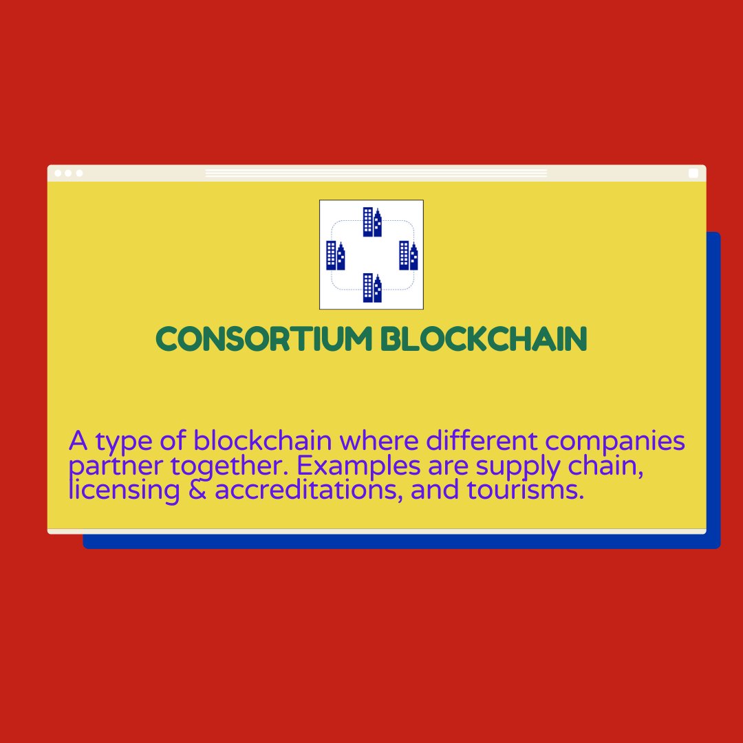A type of blockchain where different companies partner together. Examples are supply chain, licensing &amp; accreditations, and tourisms.