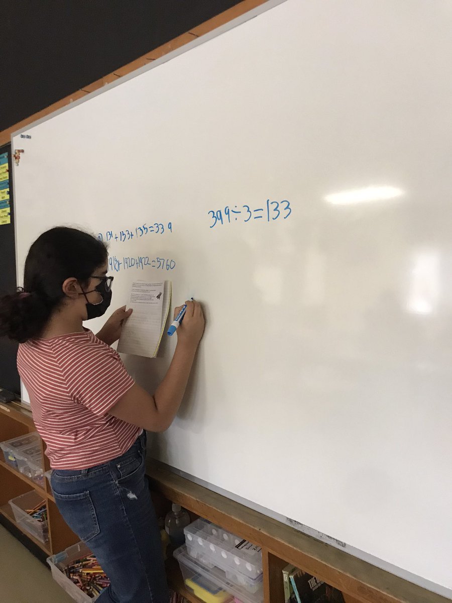 Syria walked us through her process to find the answer to our math question today #risktaker #communicator <a href="/GlenwoodGriffin/">Glenwood Griffins</a> <a href="/MsAwender/">Ms Awender</a>