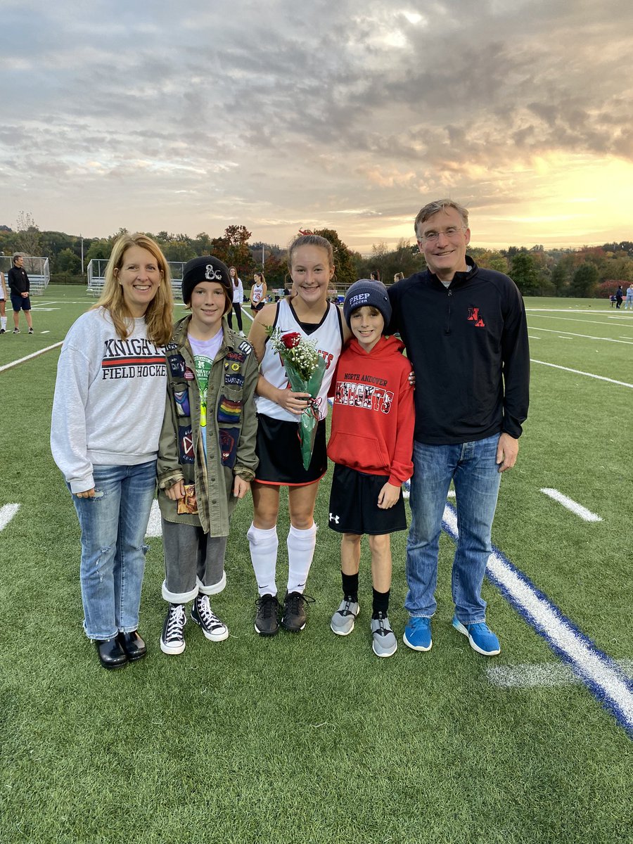 NAHS_FH's tweet photo. #14 Aisling Callahan who brings determination to the team is being escorted by her parents Amy and Bill along with siblings Liam and Declan. https://t.co/rbKNYVAooJ