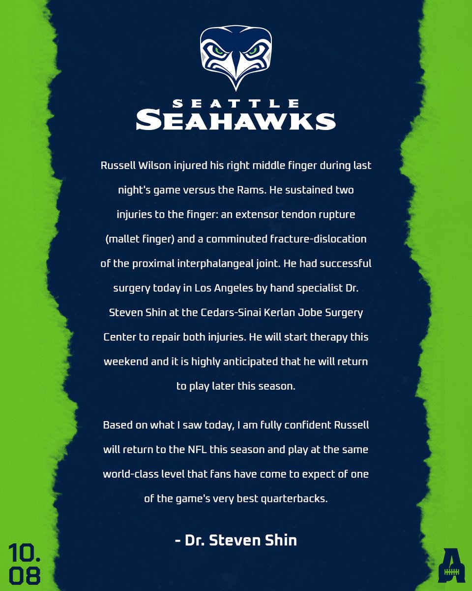 AS_SportsDesign's tweet photo. [ARTE]
Pronunciamento / Statement
Seattle Seahawks - NFL

Queria usar esse logo secundário de Seattle pra alguma coisa, então decidi fazer um template de pronunciamento do time - aproveitando o pronunciamento oficial da lesão do QB Russell Wilson.

E aí? #Seahawks https://t.co/dIrmmbGKxN
