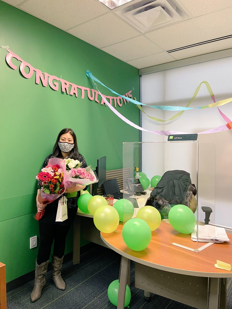 It was a bitter sweet day at Fleetwood as our own <a href="/CarrieKim_TD/">ckim0814@yahoo.ca</a> moves onto her own Branch! Congratulations Carrie 🥳🥳 @CSir_TD <a href="/jtbains/">Jatinder Bains</a> @amanparsad_td