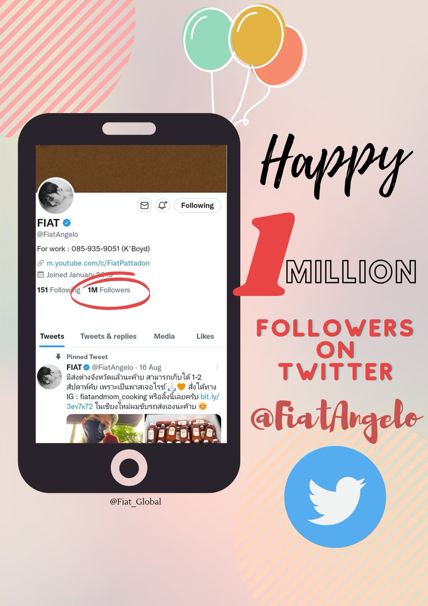 [🚨ANNOUNCEMENT]

Fiat has reached 1Million followers on Twitter🧡 Congratulations <a href="/FiatAngelo/">FIAT</a> 🎉

#FiatPattadon #Patnion <a href="/FiatAngelo/">FIAT</a>