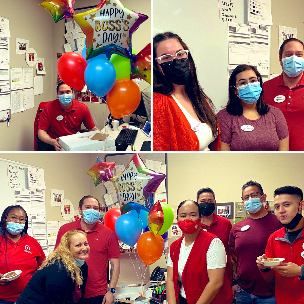 Celebrating our awesome boss! Happy bosses day. ❤️🎯 T2319 #worksomewhereyoulove #BossDay