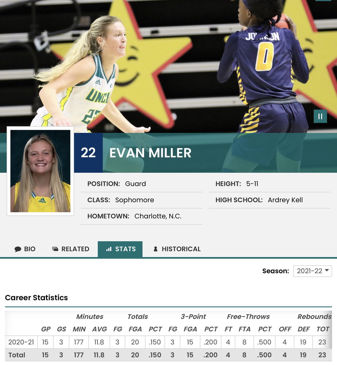 SoMeck4AHoops (@someck4ahoops) on Twitter photo SoMeck Alum <a href="/evanmiller0/">Evan Miller</a> of @UNCWwomenshoops and former star of <a href="/AKWBB/">Ardrey Kell ℓα∂у киιgнтѕ Basketball</a> is excited about the upcoming season. Miller saw action in 15 game, 3 of which she started. Good luck this season Evan! SoMeck Alum <a href="/evanmiller0/">Evan Miller</a> of @UNCWwomenshoops and former star of <a href="/AKWBB/">Ardrey Kell ℓα∂у киιgнтѕ Basketball</a> is excited about the upcoming season. Miller saw action in 15 game, 3 of which she started. Good luck this season Evan!