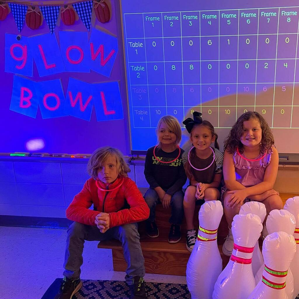 LakeParkElem's tweet photo. Glow Bowl Day in 2nd Grade: Ms. Howard’s class had fun working together to practice place value with bowling. #learningatlpe https://t.co/3JGX00upUn https://t.co/3xkaRrdWPZ