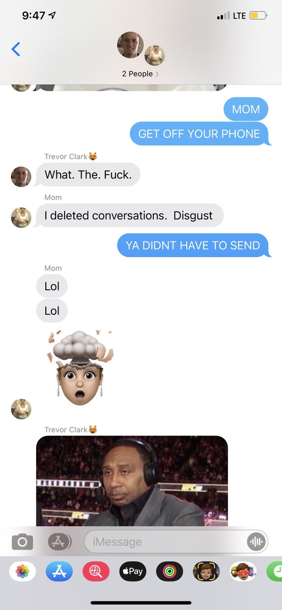Triciaaa32's tweet photo. When your mom sends a dick pick to the group chat with you and your husband …. @tclark1921 https://t.co/MvsXuCagy4