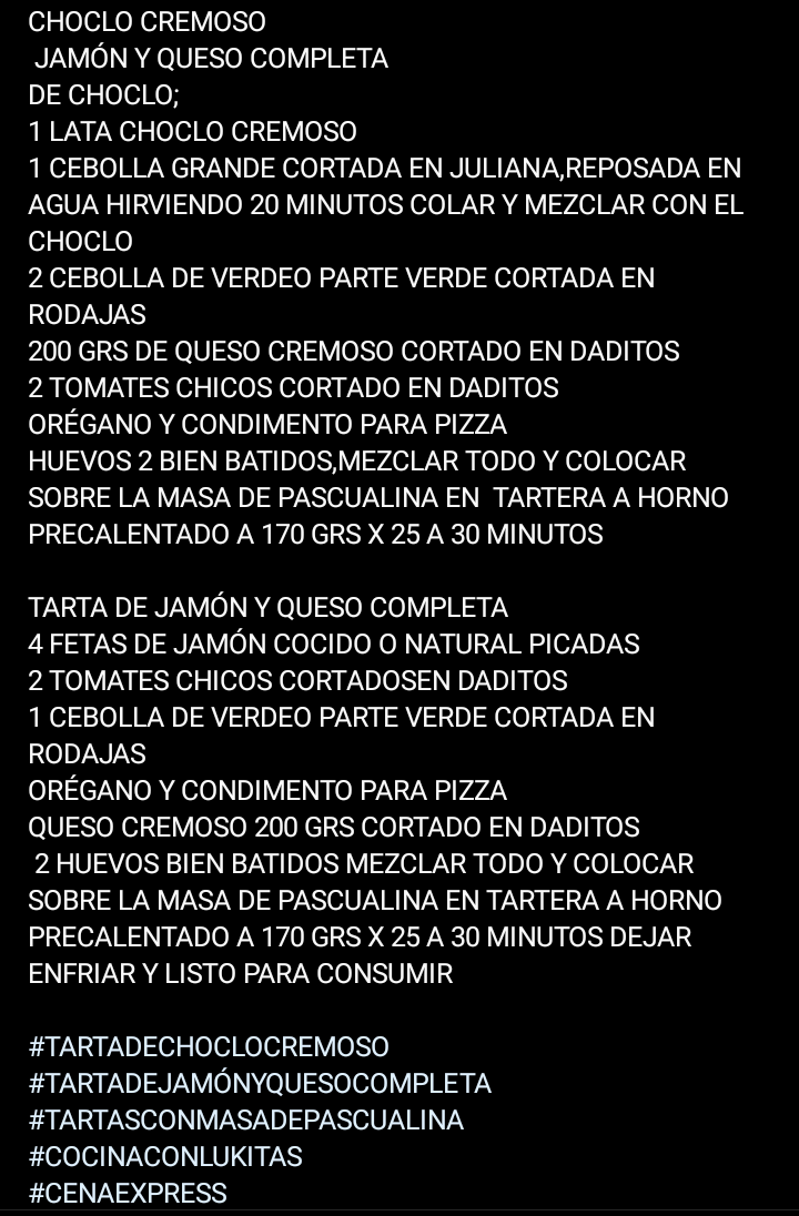 lucasnmartinez2's tweet photo. #TARTADECHOCLOCREMOSO
#TARTADEJAMÓNYQUESOCOMPLETA
#TARTACONMASADEPASCUALINA
#CENAEXPRESS
#COCINACONLUKITAS https://t.co/A9hrbuAJN1