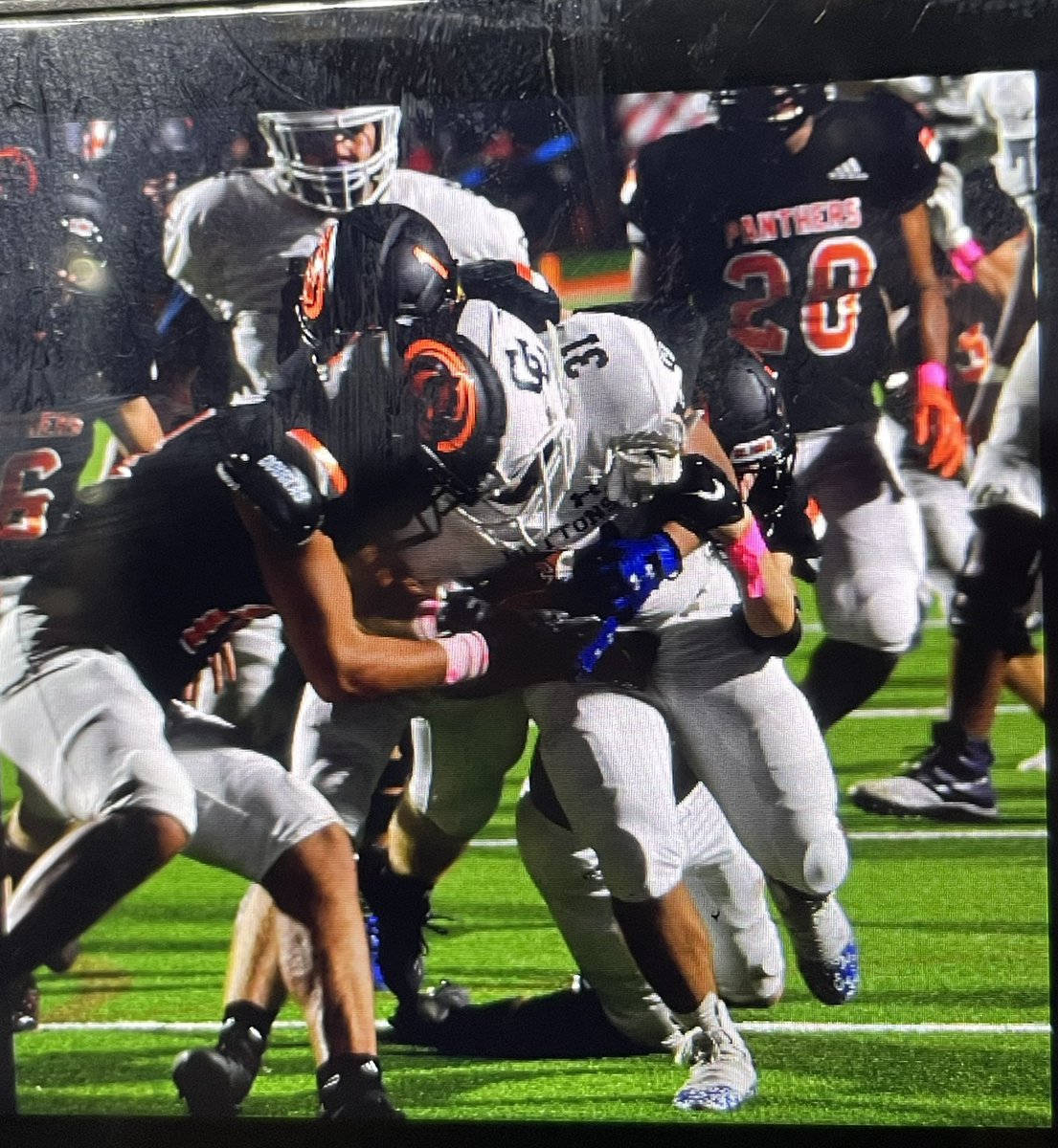 ButtonAthletics's tweet image. Castro with the carry and scores with Panthers on his back. CC 44 - St. PiusX 14.  Great job men!  #CCstrong