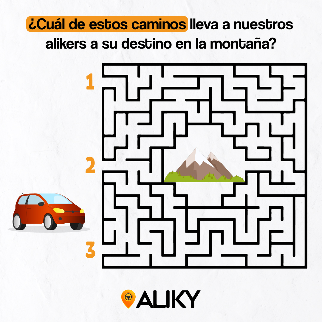 mi_aliky's tweet photo. Nos encanta jugar, ¿a ti no?

Distráete unos minutos para resolver este divertido laberinto y comenta qué camino lleva a nuestros alikers a su destino en la montaña.

#Juegos #ViajesCompartidos #Turismo #ALIKY https://t.co/yEO1NCJrhL