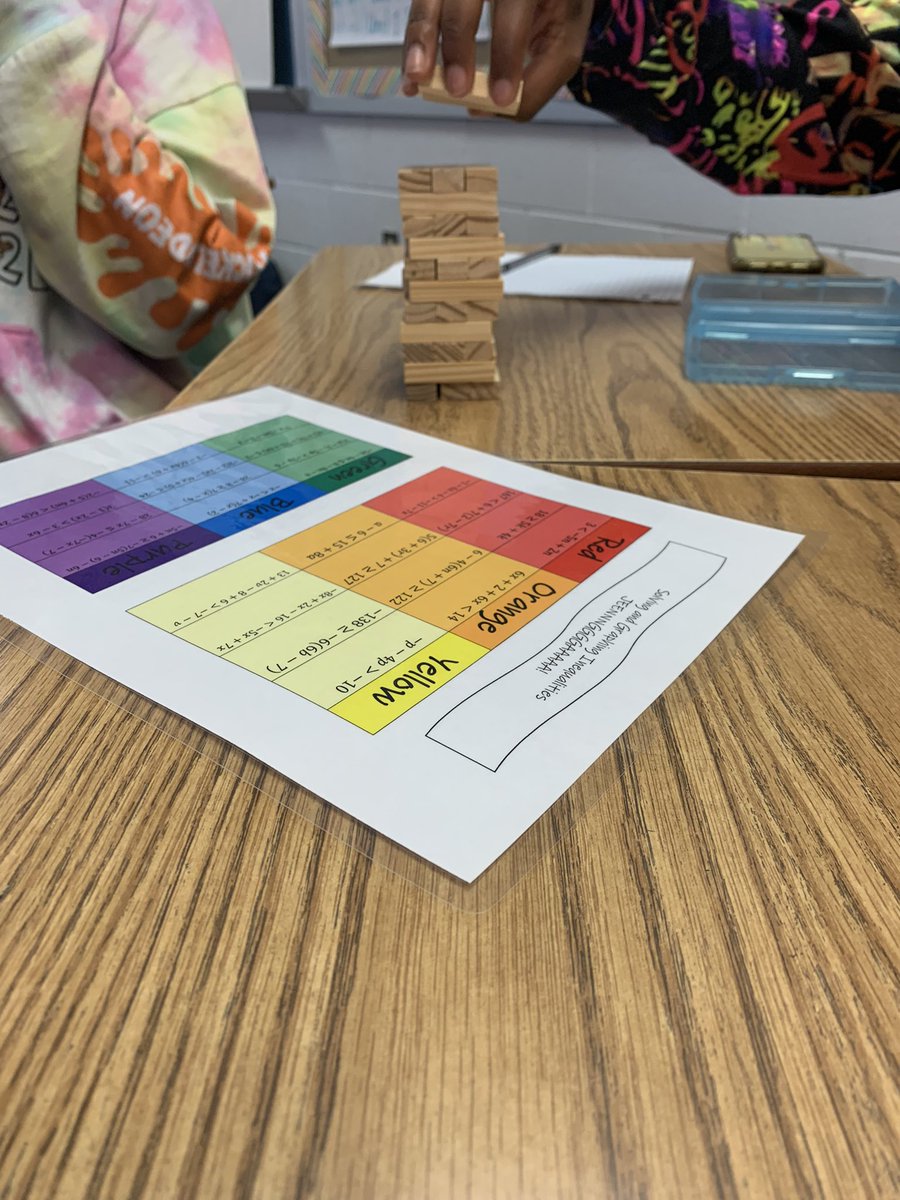 Inequality Jenga was a big hit! The sound of laughter and the math discussions were exactly what this teacher needed to hear today! <a href="/Landstownms/">Landstown Middle</a>