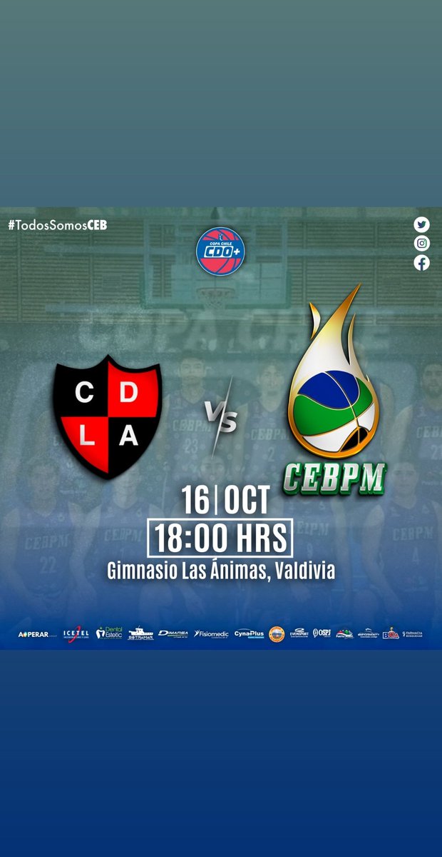 Sábado doble jornada de liga, nuestras CEB Femeninas, de visita van por mantener su invicto en liga nacional 2021, frente UACH Valdivia… y nuestro equipo adulto comienza su primer juego de copa Chile frente al CD Las Ánimas 🏀🔥
Go la academia💪
<a href="/Empormontt1/">Empormontt</a>
<a href="/ellanquihue/">Diario El Llanquihue</a>