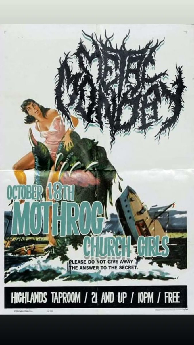 Mothrogband's tweet photo. Our next show, Metal Monday at Taproom 10/18/21 https://t.co/ejvZ8IU34T