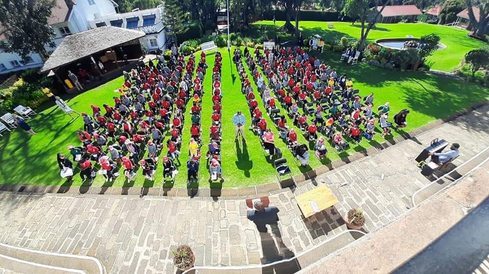 Turi_HeadPrep's tweet photo. @St_Andrewsturi Prep School students gathered for a Final Assembly of this half term on the Terrace. Great to celebrate all that they have achieved. https://t.co/JMMyU7x1Nm