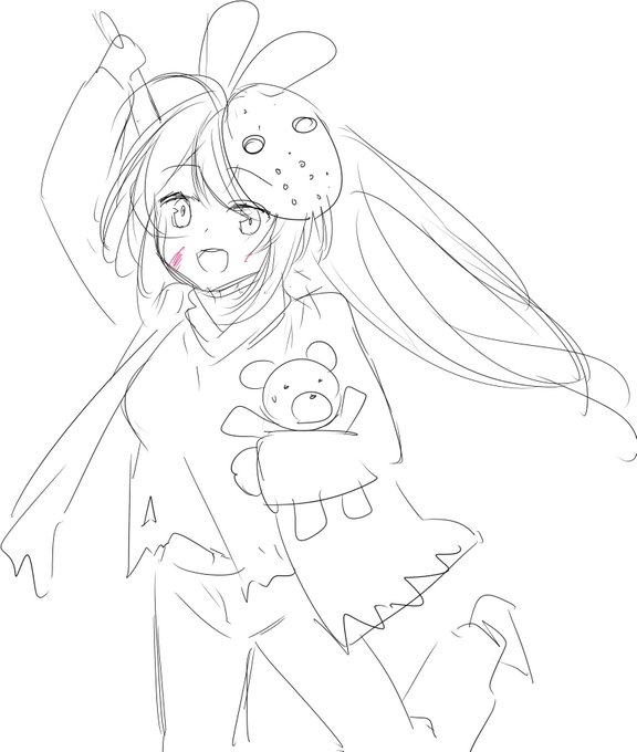 Mumei halloween 1st sketch vs Mumei After whose I fall in love with~ laughing while killing hit my heart 💗 