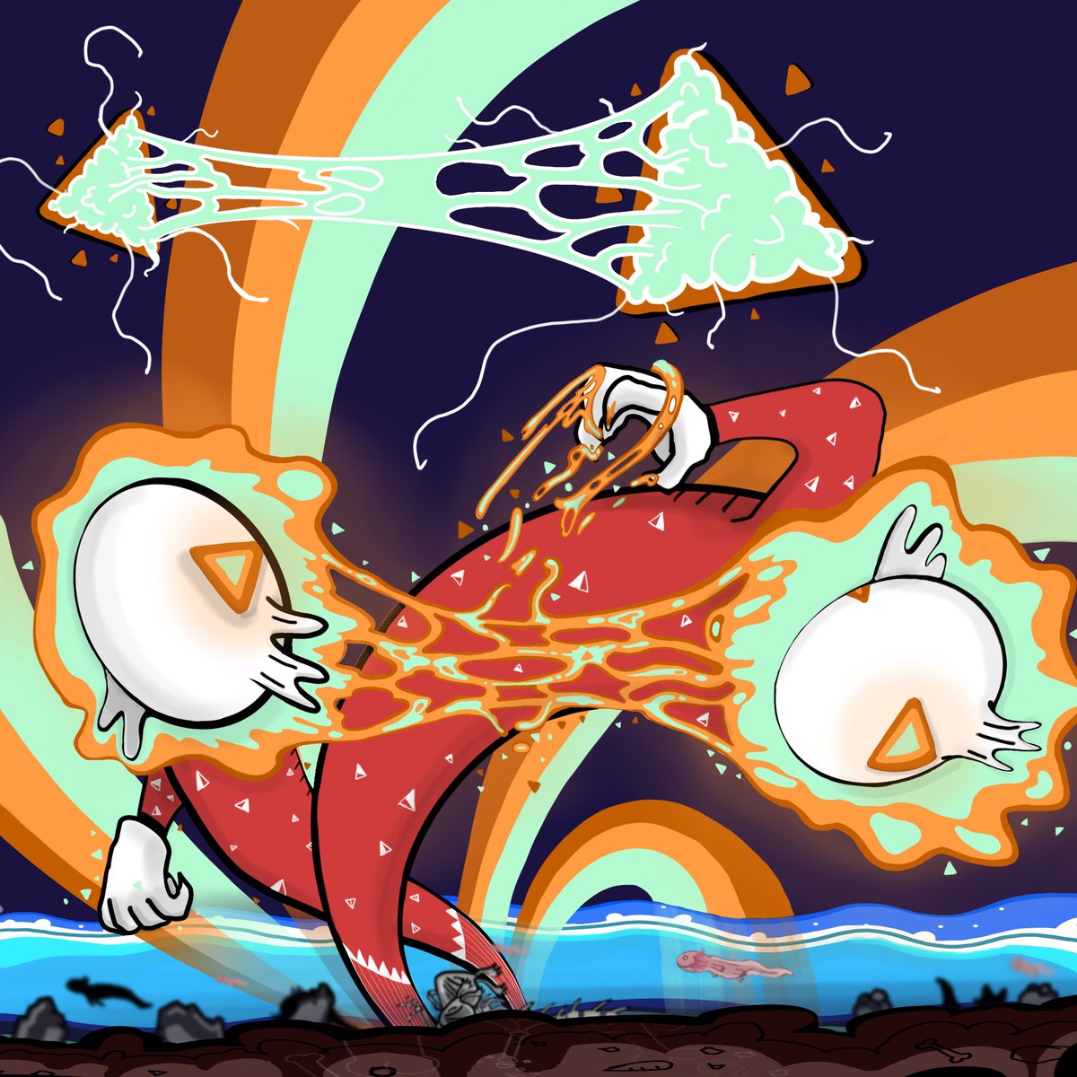 Soul Twin Axolot.                 (collection Fresh water) 💛💛💛💛💛💛Soul Art work/mood-tone available  on Open sea linktr.ee/lflsoul