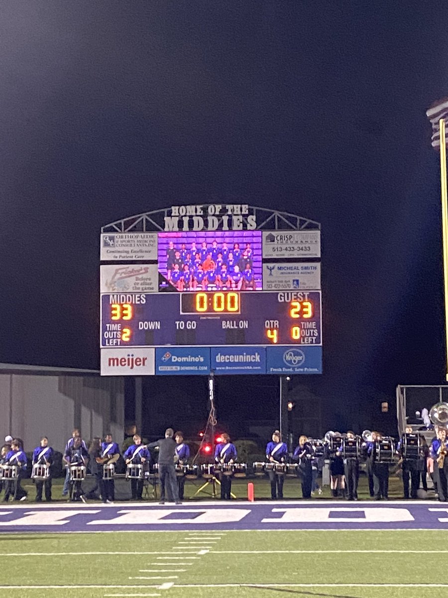 What a great way to end senior night! GREAT WIN SENIORS!!! Your Middies win 33-23 over Oak Hills <a href="/OakHillsFB/">Oak Hills Football</a>