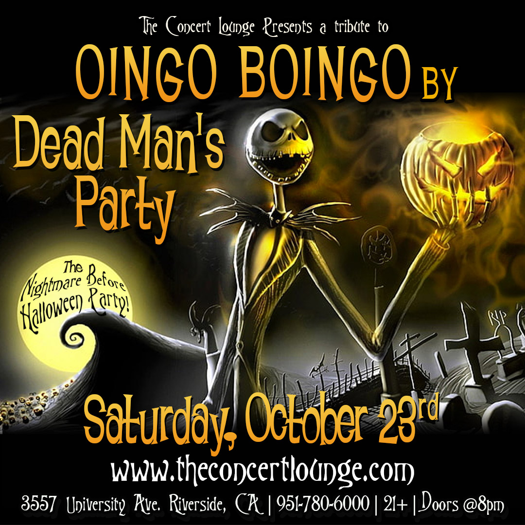 The Concert Lounge (@romanosconcerts) on Twitter photo SOO pumped for <a href="/DeadMansPartyCA/">Dead Man's Party</a>
#oingoboingo #TheNightmareBeforeChristmas #theconcertlounge #riverside SOO pumped for <a href="/DeadMansPartyCA/">Dead Man's Party</a>
#oingoboingo #TheNightmareBeforeChristmas #theconcertlounge #riverside