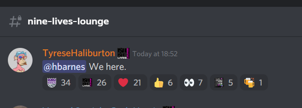 roham's tweet photo. #NFTs are the future of social media, exhibit 1

Within minutes @TyHaliburton22 ran a discord pack giveaway with 3k+ entries, ripped his LaMelo pack onstream, and joined the Top Shot #NLL by owning 30/30 of the "Cool Cats" set and connecting his wallet with @collabland #onFlow https://t.co/MPd1AODNgM