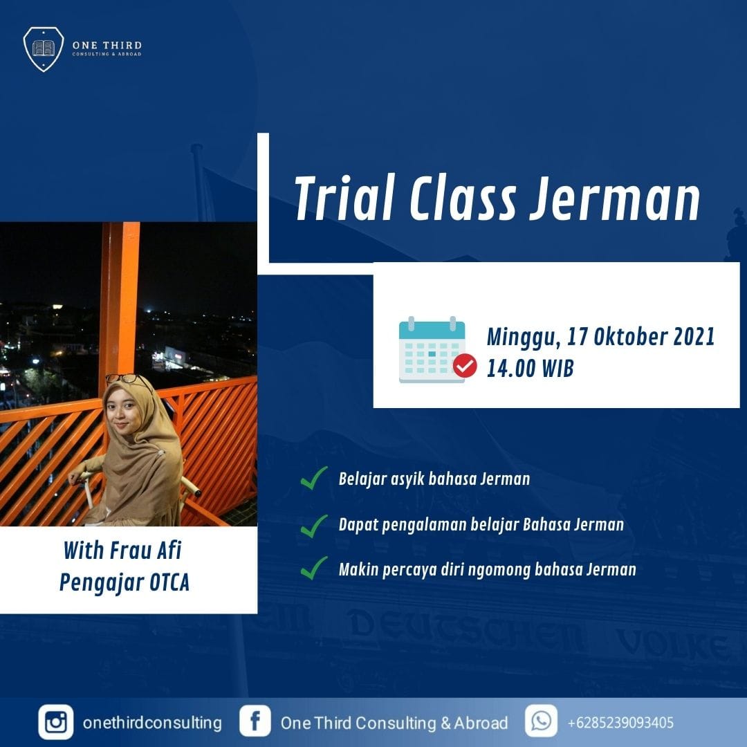 programjerman's tweet photo. Minggu besok ngapain aja nih?
Kalau mimin ajakin ikut kelas free trial bahasa Jerman mau?

Yuk, ikutan kelasnya besok banget !!!
Minggu, 17 Oktober 2021
Pukul 14.00 WIB

IT'S FREE
Seat terbatas 🔥

Grab your seat now:
https://t.co/CKkyOmg8ws https://t.co/QE6wd1JxQC