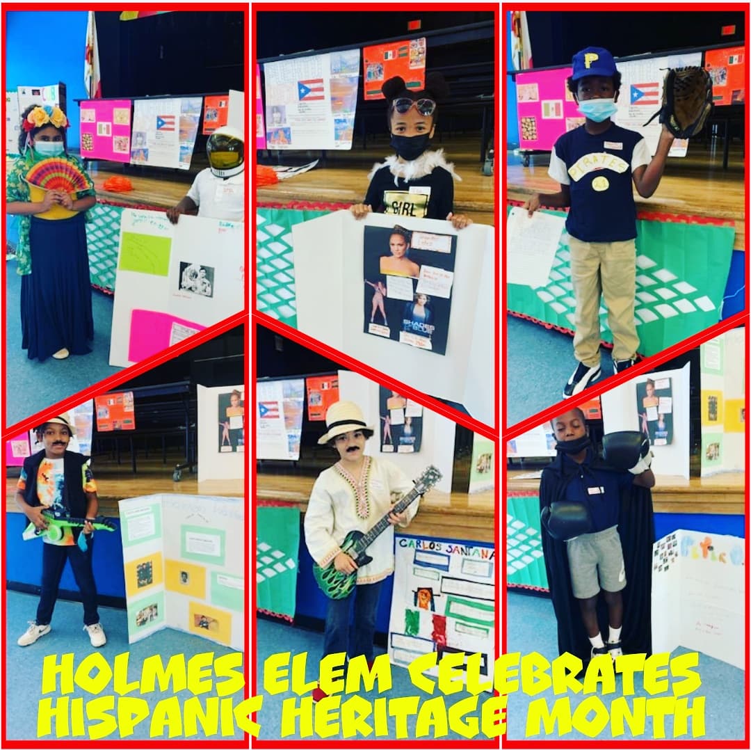 Holmes Elementary School celebrates Hispanic Heritage Month in rememberance of famous hispanics past and present. <a href="/HolmesBulls/">Holmes Elementary School</a> <a href="/LKFuller13/">Fuller, LK</a> 💙💛