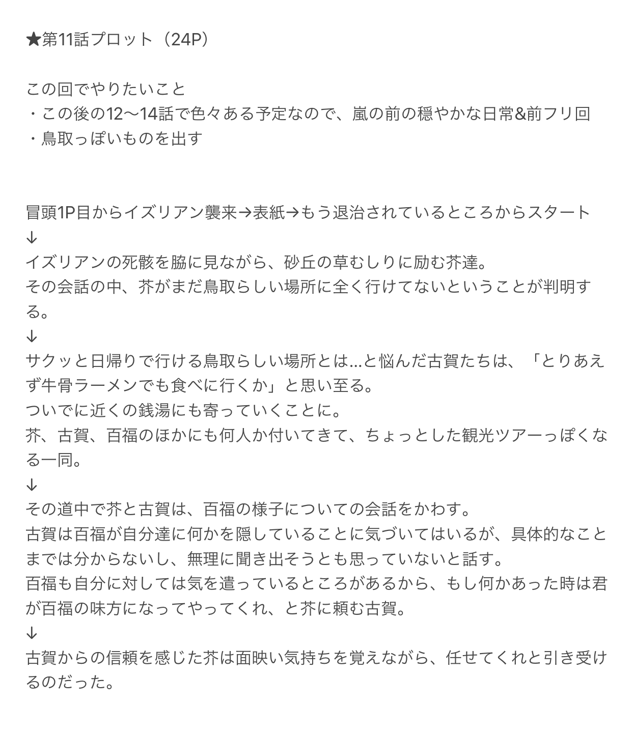 稲井カオル アクタ3巻 完 10 28 漫画のプロットの作り方って人によって全く違うと思うので 私が実際に提出したプロットを紹介します このあらすじをもとに担当さんと打ち合わせをし ネームに入ります 私の場合 入れる予定の小ネタ等を細かく書くと