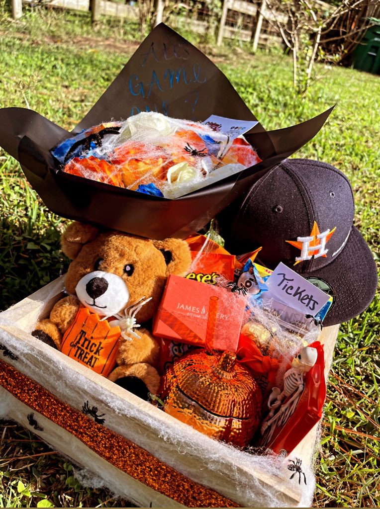 faninoriegaa's tweet photo. Spooky But Do It The Astros Way🤟🏻💙🧡 #ForTheH  

by @estefanisfloral https://t.co/YCg0xrA745