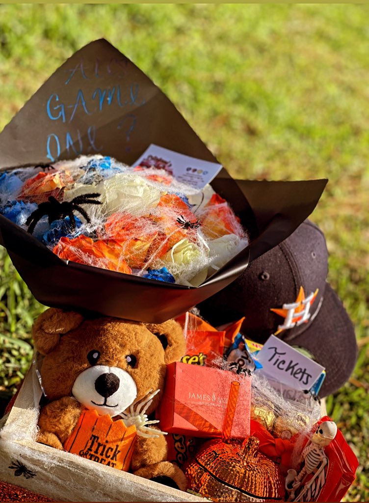 faninoriegaa's tweet photo. Spooky But Do It The Astros Way🤟🏻💙🧡 #ForTheH  

by @estefanisfloral https://t.co/YCg0xrA745