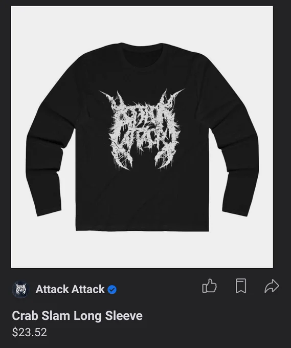 Attack Attack!の新作マーチのロゴがカニの形で天才🦀 